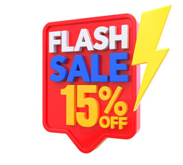 15 Percent Flash Sale Off 3D Render