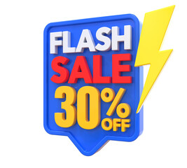 Naklejka na ściany i meble 30 Percent Flash Sale Off 3D Render