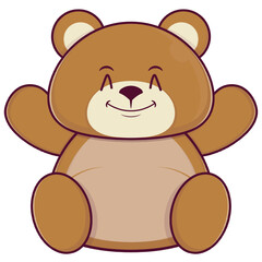 bear playful face cartoon cute