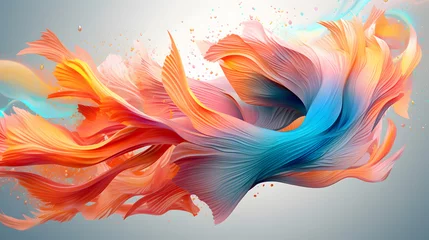 Foto op Plexiglas Digital technology gradient fishtail wave abstract graphic poster web page PPT background with generative © JINYIN