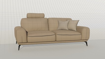 3d rendering realistic sofa