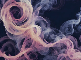 Tranquil swirls of smoke drift in an abstract background, infusing a sense of calm and peace.