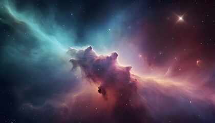 Obraz na płótnie Canvas Galaxy with colorful nebula, shiny stars and heavy clouds Background