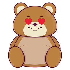 Obraz na płótnie Canvas bear love face cartoon cute