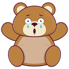 bear crying face cartoon cute