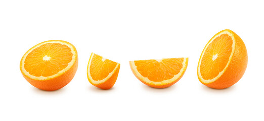 Orange slice on white background