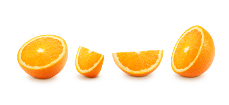 Orange slice on white background