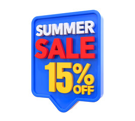 15 Percent Summer Sale Off 3D Render