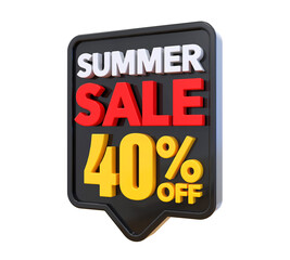 40 Percent Summer Sale Off 3D Render