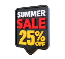 25 Percent Summer Sale Off 3D Render