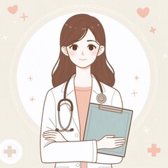 illustration of a female doctor