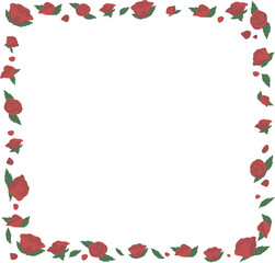 Rose flower frame border illustration