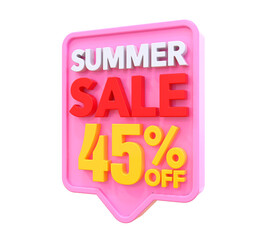 45 Percent Summer Sale Off 3D Render