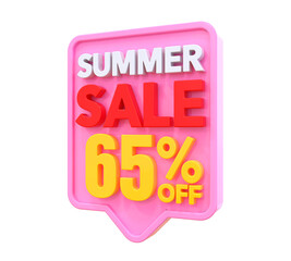65 Percent Summer Sale Off 3D Render