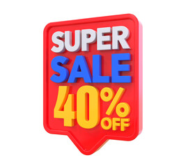 40 Percent Super Sale Off 3D Render