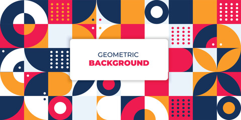 Obraz premium Flat geometric colorful background, vector