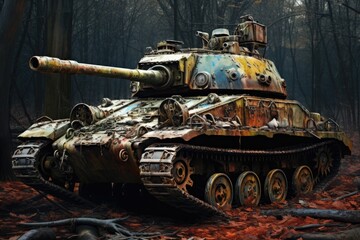 abandoned rusty panzer