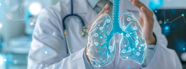 lung diseases, close up lung x-ray model concept