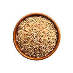 Brown rice plate isolated photography transparent background
