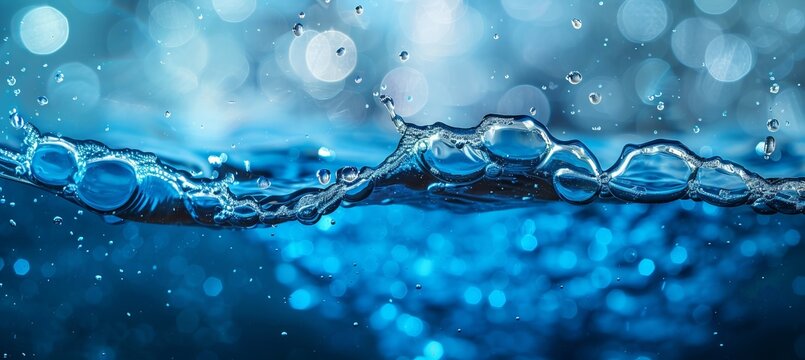 Closeup water. Generative AI technology.