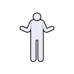 Obraz premium Confused Man, Possibility Icon. Chance, Probability Symbol.