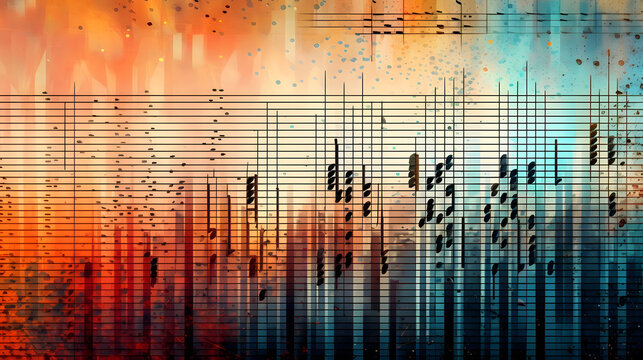 Digital technology music gradient movement note abstract poster web page PPT background