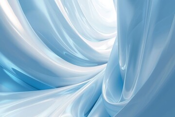 Abstract blue and white background with curved lines, light and shadow effects