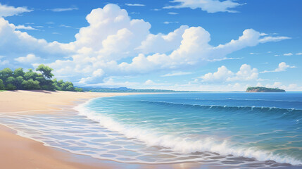 sandy serenity with a tranquil beach scene