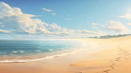 Fototapeta na wymiar sandy serenity with a tranquil beach scene