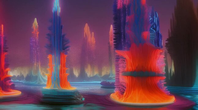 animation, motion effect a underwater city is that imagines habitation beneath the ocean, size 3880x2160, 60fps