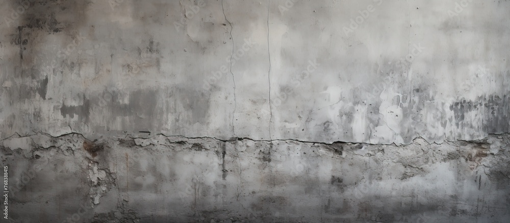 Poster weathered concrete surface showing a prominent crack running through the middle, adding character an