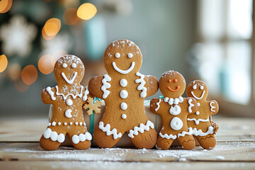 Gingerbread Family Decorates Human Cookie, Holiday