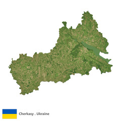 Cherkasy, Oblasts of Ukraine Topographic Map (EPS)