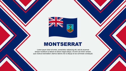 Montserrat Flag Abstract Background Design Template. Montserrat Independence Day Banner Wallpaper Vector Illustration. Montserrat Vector