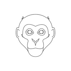 Monkey icon line style isolated on white background. Vector illustration