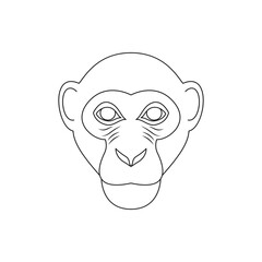 Monkey icon line style isolated on white background. Vector illustration
