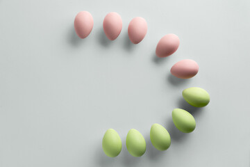 Easter eggs on white background