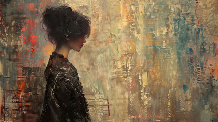 Obraz premium Sad lady, grief, funeral, disappointment, heartbroken, empty space for writing