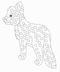 Fox coloring book page for kids