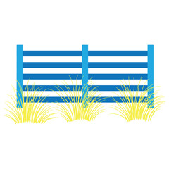 Fence with floral bushes illustration