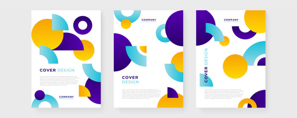 Colorful colourful vector abstract modern covers with shapes