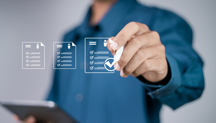 HR human resources technology concept. Human resource managers review CVs to select personnel. Employment, Headhunting, candidate, process of selecting people to work in the organization.