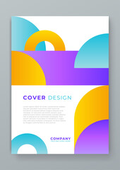 Colorful colourful vector abstract shapes minimalist cover design