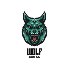 Illustration Head Wolf Mascot Logo