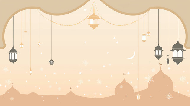 Elegant Ramadhan Scene Aesthetic Background