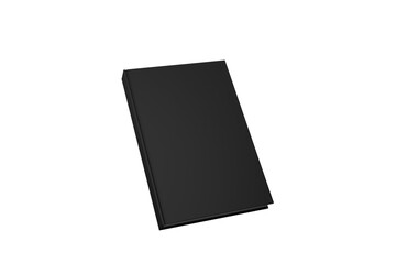 black blank book on transparent background, for your book mockup purposes, 3d rendering