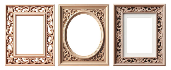 set of old vintage antique royal photo frame with beautiful carvings