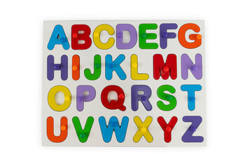Kids Toys ABCD English Alphabets and Color Learning Educational Board. Children toys colorful Background