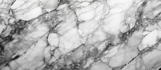 Fotobehang Smooth and elegant marble pattern displayed against a contrasting black and white background, creating a striking visual effect © TheWaterMeloonProjec
