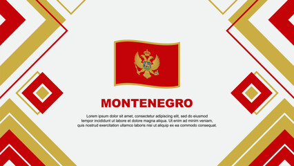 Montenegro Flag Abstract Background Design Template. Montenegro Independence Day Banner Wallpaper Vector Illustration. Montenegro Background
